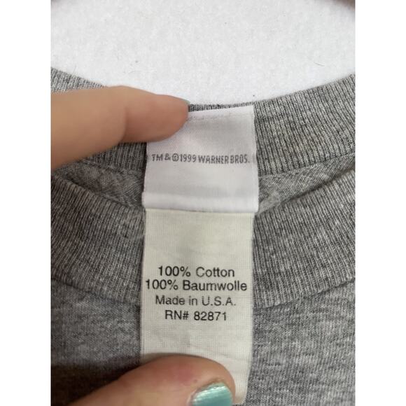 Marvin The Martian T-Shirt USA Gray Warner Bros 1999 / 90s Loony Tunes Vintage S - Picture 6 of 6